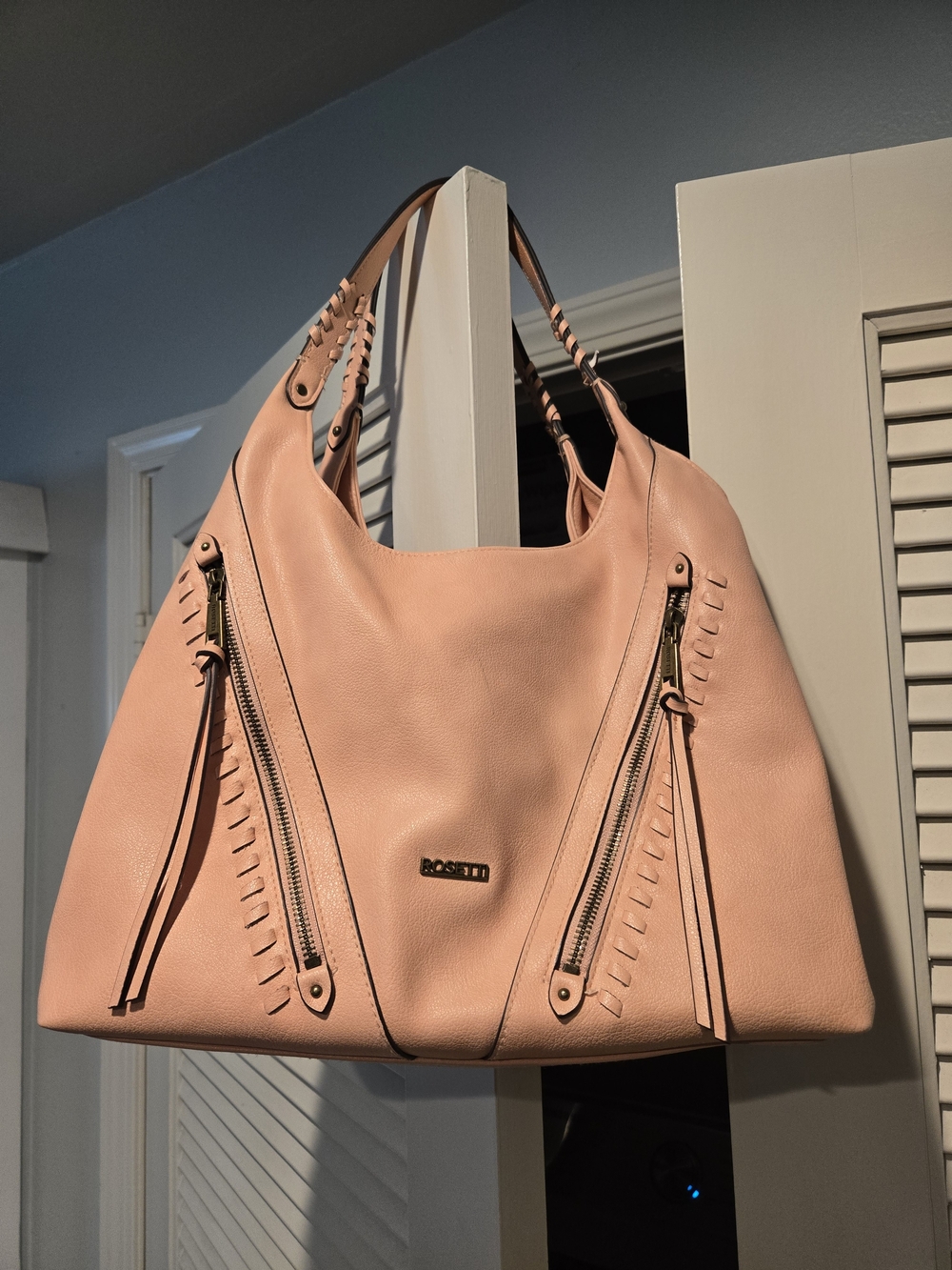 Rosetti Blush Coral/Pink Leather Shoulder Bag